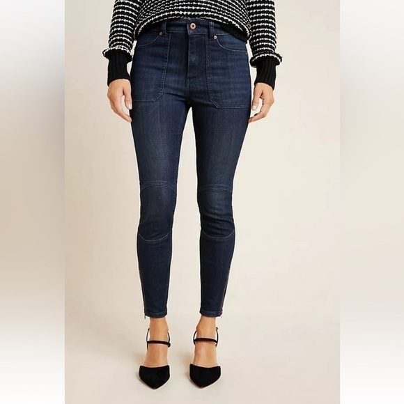 Anthropologie Pilcro High-Rise Moto Denim Leggings - Picture 5 of 16